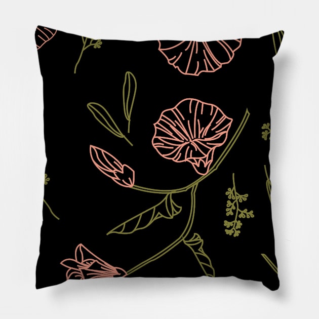 flowers nature seamless pattern Pillow by busines_night