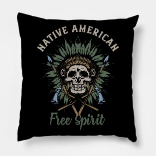 Native american free spirit Pillow