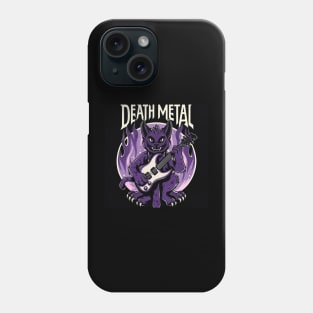 Death Metal Satanic Baphomet Cat playing guitar Phone Case