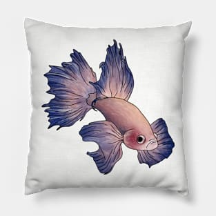 Purple and pink fish Pillow