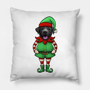 Black Labrador Retriever Christmas Elf Pillow