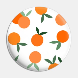 Orange Fruit Pattern with Green Leaves Pin