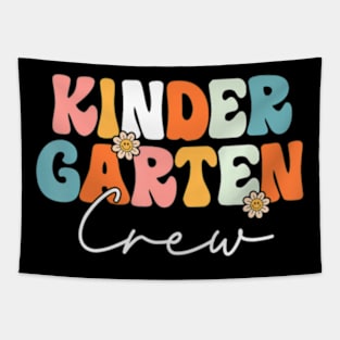 Kindergarten Crew Team Groovy Back To School Tapestry