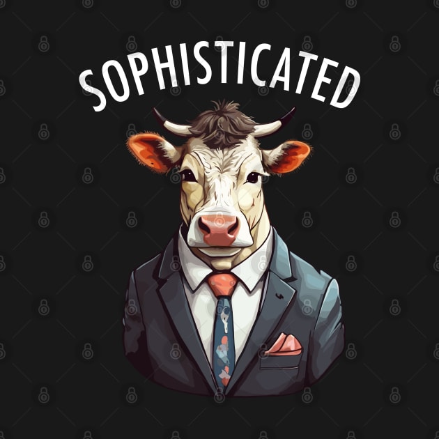 A Sophisticated Cow Wearing a Suit and Tie Funny Milk Pun by merchlovers