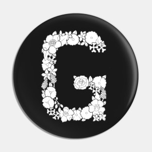 Floral Letter G Pin