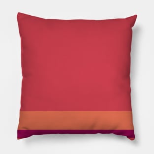 A perfect layout of Almost Black, Dark Fuchsia, Brick Red, Dark Peach and Pastel Orange stripes. Pillow