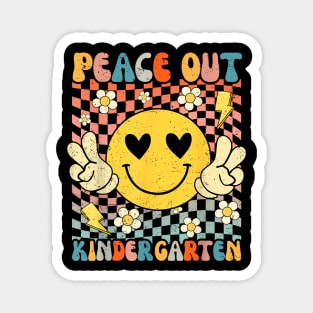 Peace Out Kindergarten  Last Day Of School Graduate Magnet