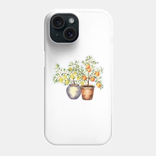 Lemon and Orange Trees in Pots Phone Case