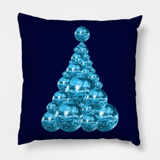 Boogie Blue Disco Ball Christmas Tree Pillow