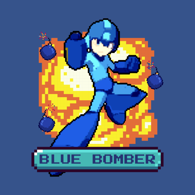 Blue Bomber Pixel by Thermul Bidean