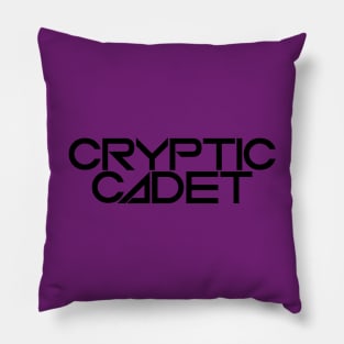 Cryptic Cadet (black lettering) Pillow