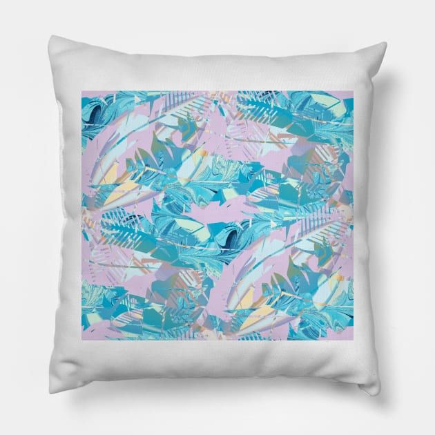 Feathers Tropical Repeat Pattern Pillow by MarbleCloud