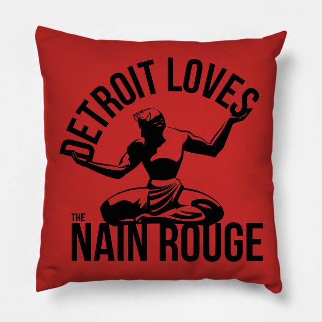 Detroit Loves The Nain Rouge Pillow by jeltenney