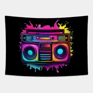 neon boombox Tapestry