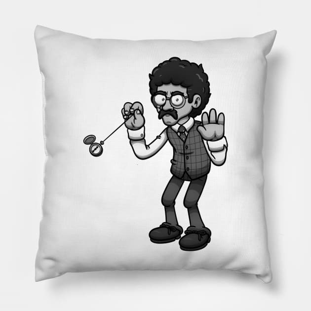 Black And White Hypnotherapist Pillow by TheMaskedTooner