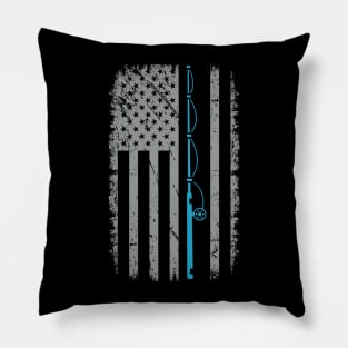 USA American Flag Fishing Vintage Fisherman Gifts Pillow