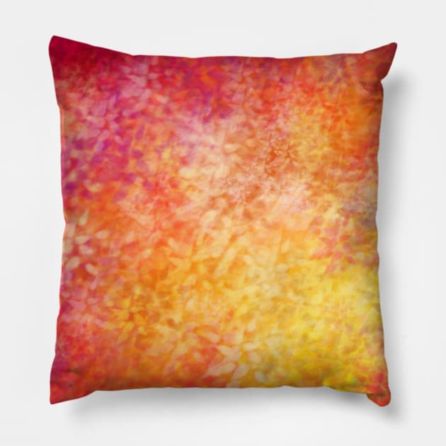 Vibrant Fall Autumn Leaves Pattern Pillow by Art by Deborah Camp