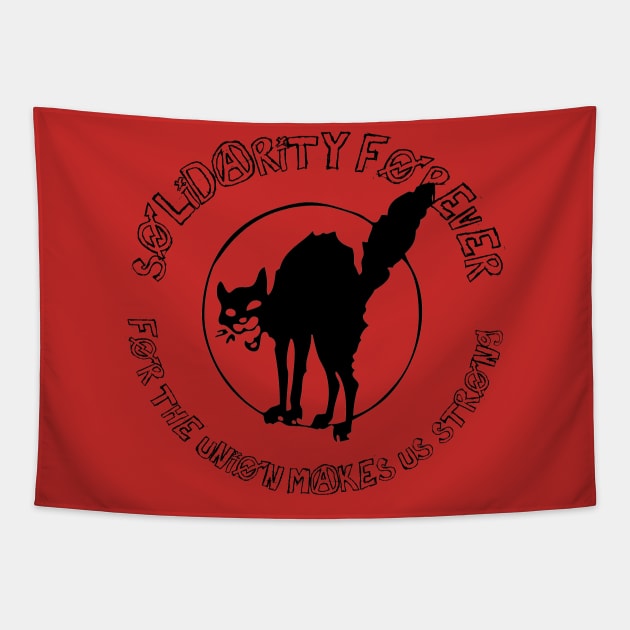 Solidarity Forever - IWW Sabo-Tabby Tapestry by SpaceDogLaika