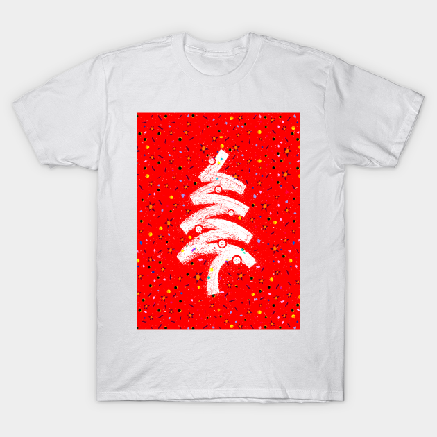 Discover Christmas Celebration Sparkling Tree Design in Red - Christmas Tree Decorations - T-Shirt