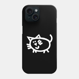 Minimal Kitty Cat Selfie in White as Kitten Phone Case