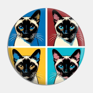 Siamese Cat Pop Art - Cat Lovers Pin