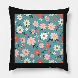 Minimalist Seamless Floral Pattern Flowers Texture Pillow