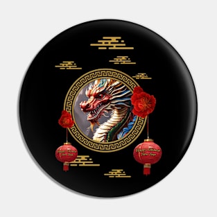 Happy  new chinese dragon year Pin