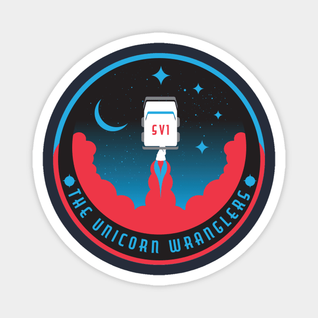 Space Van Mission Patch Magnet by The Unicorn Wranglers