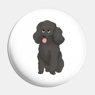Black Miniature Poodle Dog Pin
