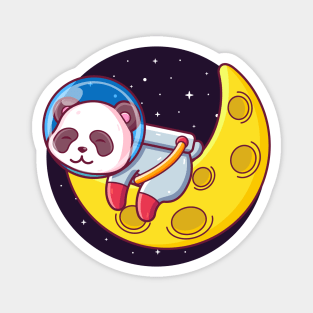 panda astronaut sleeping on the moon Magnet