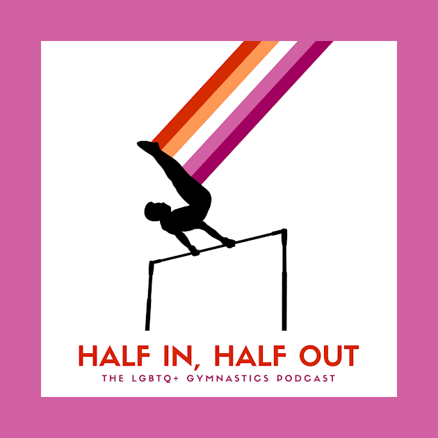 HIHO Logo (Lesbian Flag - Block Logo) by Half In Half Out Podcast