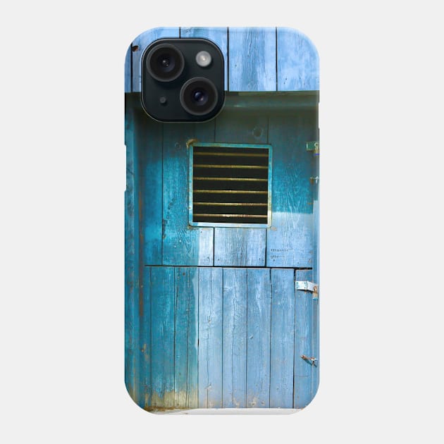 Stone Wall Blue Door Phone Case by Orchyd