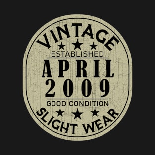 Vintage Established April 2009 - Good Condition Slight Wear T-Shirt