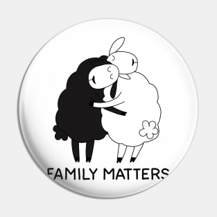 Black sheep and white sheep Pin