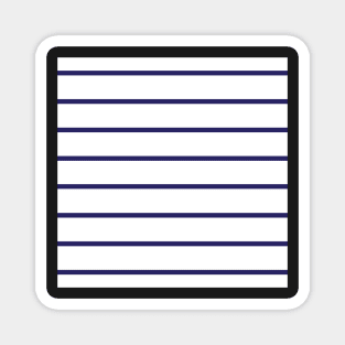 Narrow navy blue and white stripes 3 Magnet