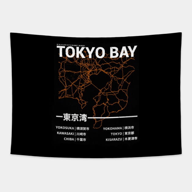 Urban Tokyo Bay Design Tapestry by bestcoolshirts