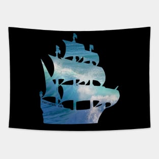 Sail the Ocean Galleon Tapestry