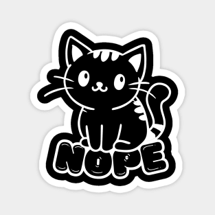Cute Black Cat Say Nope Magnet