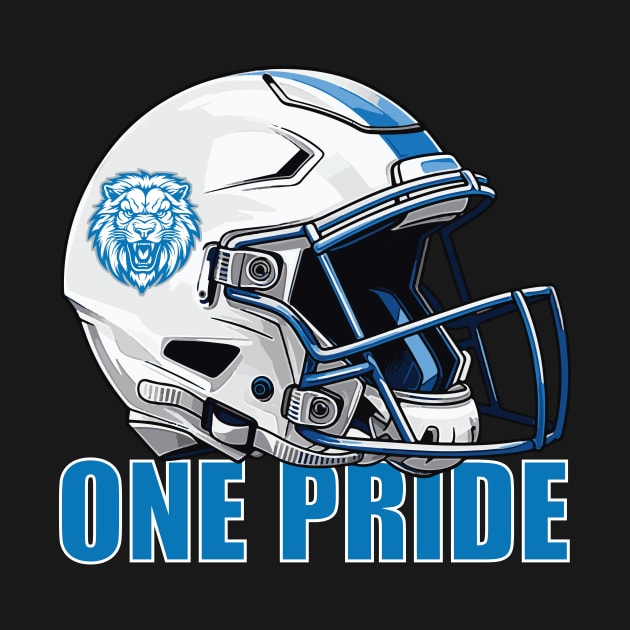 One Pride Detroit Lions Helmet by vectrus