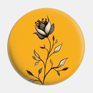 Elegant Flower Abstract Art Pin