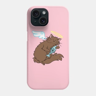 Fluffy Brown Cat Angel Phone Case