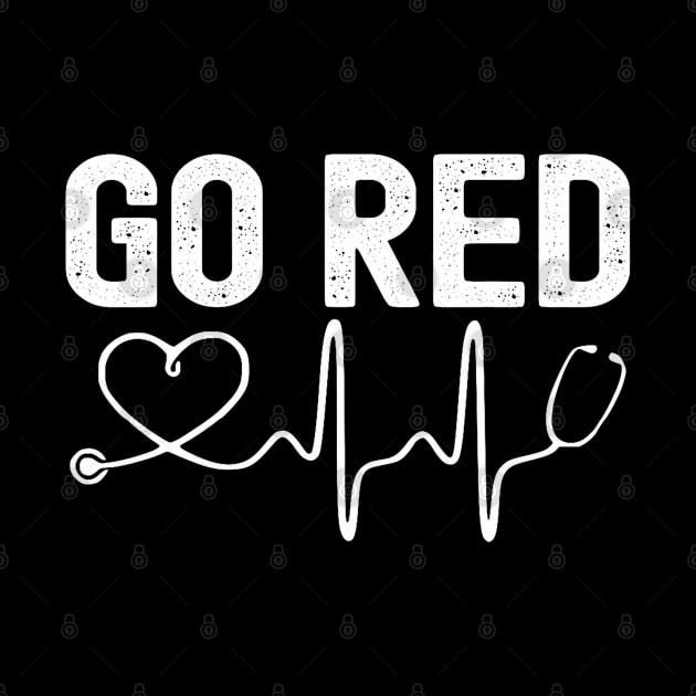 Go Red Heart Disease American Heart Health Awareness Month by Mitsue Kersting