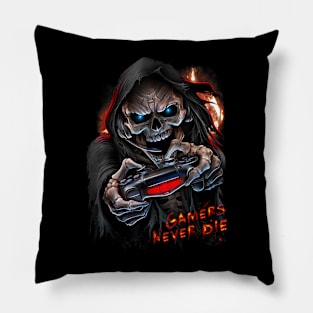 Gamers never die - Respawn - Gothic Reaper - Spiral Original Pillow