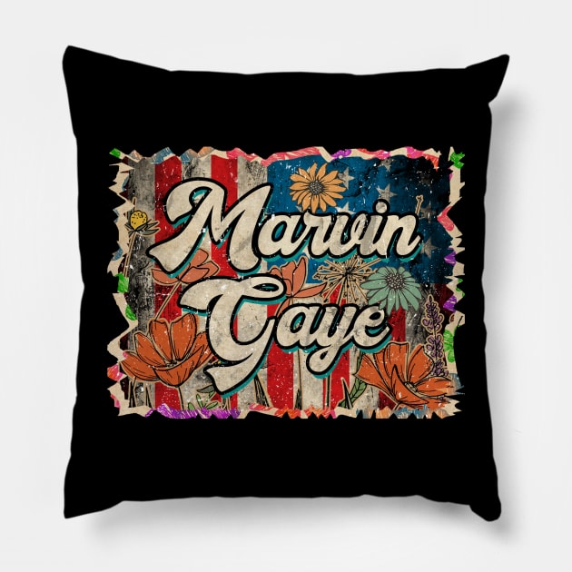 Retro Marvin Flower 80s 90s Camping Vintage Style Pillow by Gorilla Animal