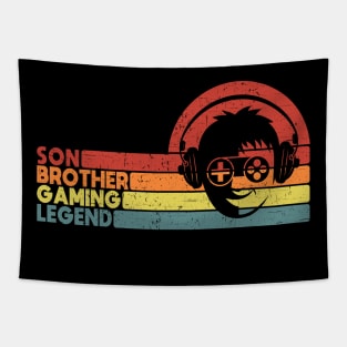 Son Brother Gaming Legend Gamer Gifts For Teen Boys Gaming Vintage Tapestry