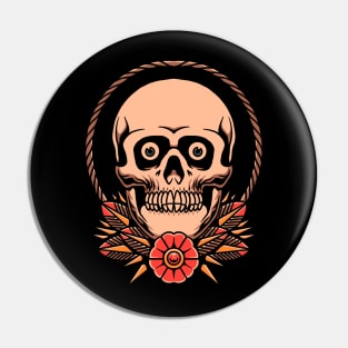 vintage skull tattoo Pin