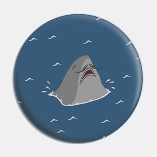 Shark with mustache Pin