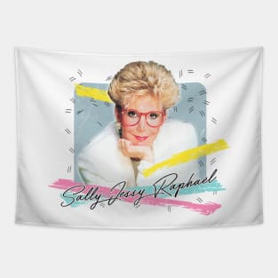 Sally Jessy Raphael / Vintage Faded Look 90s Style Fan Design Tapestry