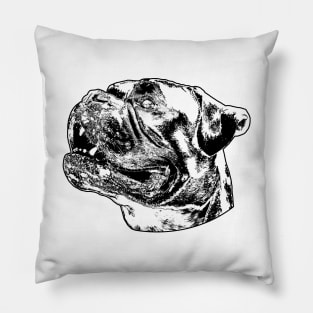 Boxer dog head schwaz Pillow