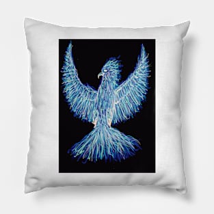 Blue Phoenix Pillow